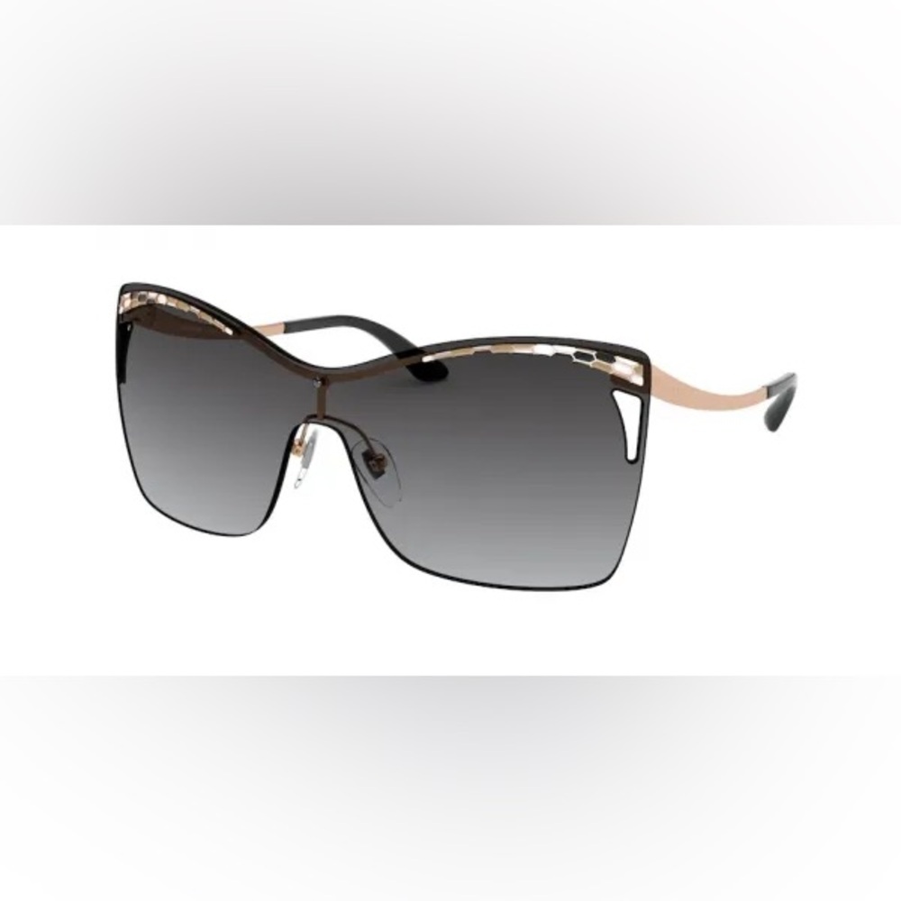 NEW - WOMEN BVLGARI pink gold/grey gradient lens SUNGLASSES SHADES